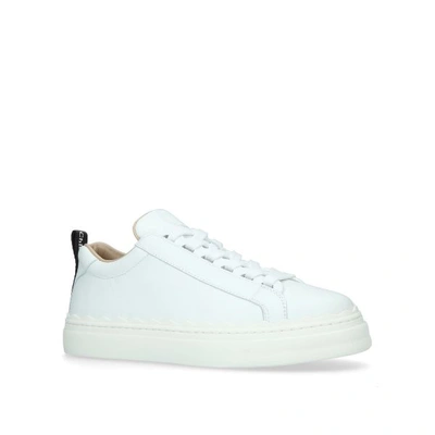 Chloé Leather Lauren Trainers In Blanco