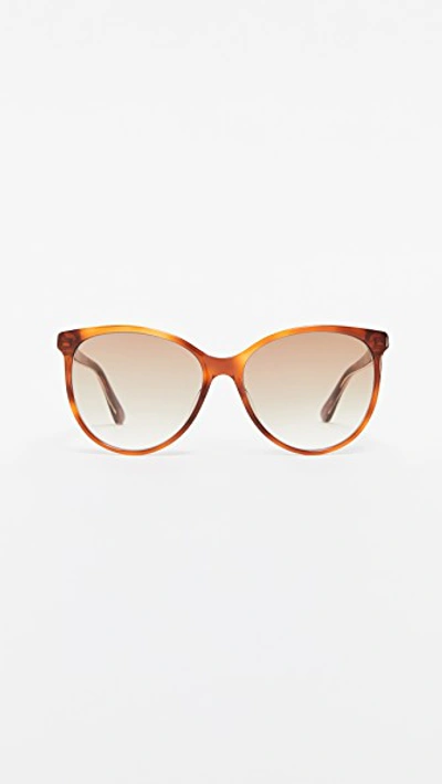 Gucci Web Acetate Cat-eye Sunglasses In Blonde Havana/brown