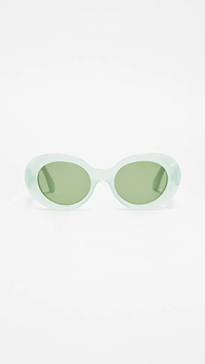 Acne Studios Green Acetate Sunglasses In Green/green