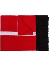 GIVENCHY GIVENCHY RED, BLACK AND WHITE SUPPORTER LOGO SCARF - 红色