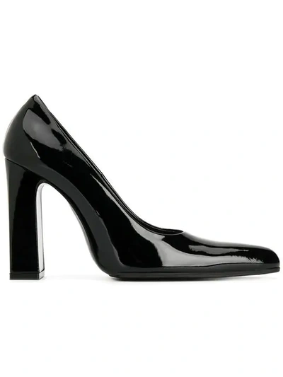 Balenciaga Leather Block-heel Pumps In Black
