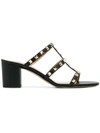 Valentino Garavani Valentino Rockstud Caged 60 Leather Sandal In Black