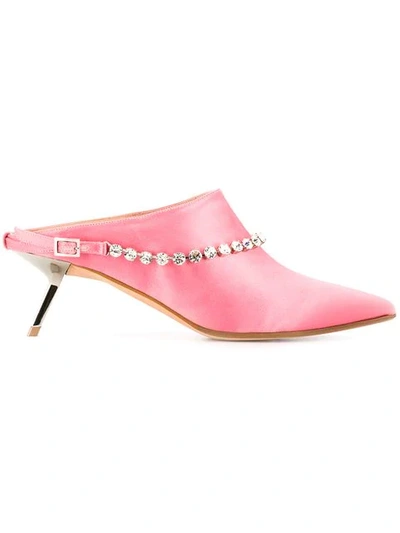 Alchimia Di Ballin Embellished Slanted Heel Mules - 粉色 In Pink