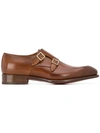 SANTONI SANTONI DOUBLE-BUCKLED MONK SHOES - 棕色