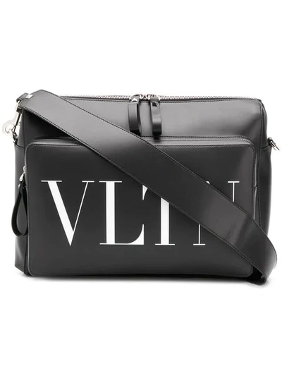 Valentino Garavani Vltn Print Shoulder Bag In Black