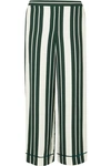 OSCAR DE LA RENTA STRIPED CREPE STRAIGHT-LEG PANTS