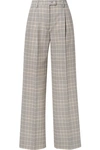 ACNE STUDIOS PINA CHECKED COTTON-BLEND WIDE-LEG PANTS