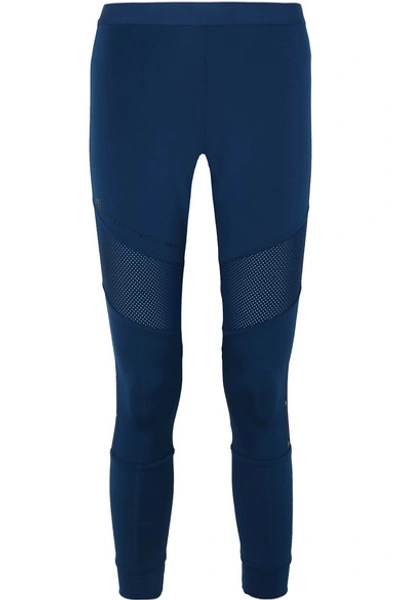 Adidas By Stella Mccartney Parley For The Oceans Essentials Mesh-paneled Climalite Leggings In Blue