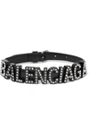 BALENCIAGA LEATHER, METAL AND CRYSTAL CHOKER