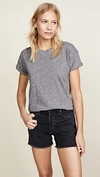 Madewell Whisper Cotton Rib Crewneck Tee In Heather Mercury