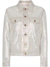 ASHISH SEQUIN EMBELLISHED COLLARED DENIM STYLE JACKET