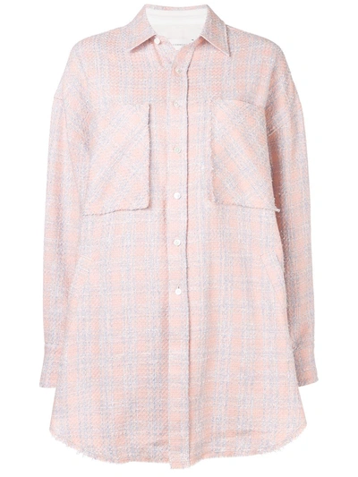 Faith Connexion Oversized Check Shirt In Pink