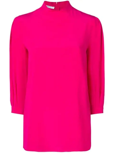 Givenchy Pleated Detail Silk Top In Pink