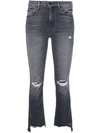 MOTHER DISTRESSED CROPPED JEANS