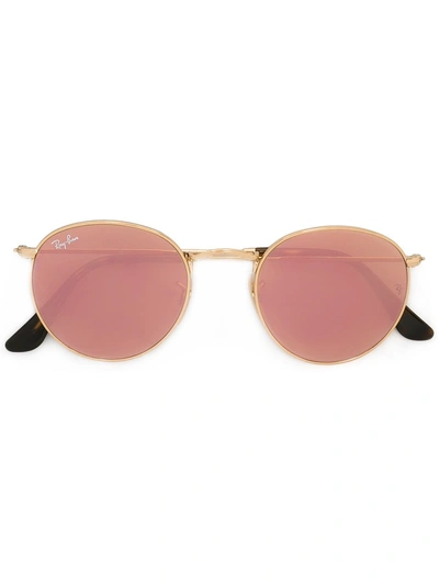Ray Ban Round-frame Sunglasses In 金属色