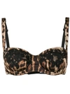 Dolce & Gabbana Leopard-print Stretch Silk Balconette Bra In Brown