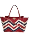 VALENTINO GARAVANI VALENTINO VALENTINO GARAVANI ROCKSTUD TRAPEZE TOTE - RED