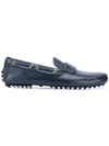 Car Shoe Rope Detail Flat Loafers In Blue