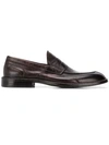 Green George Leather Dress Loafers In Brown