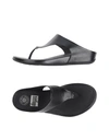 FITFLOP FITFLOP WOMAN THONG SANDAL BLACK SIZE 9 LEATHER,11350429MT 11