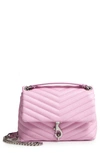 REBECCA MINKOFF EDIE QUILTED LEATHER CROSSBODY BAG - PURPLE,HH18EEQX20