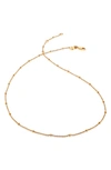 MONICA VINADER 16-INCH FINE BEAD STATION NECKLACE,GP-CH-ST18-NON