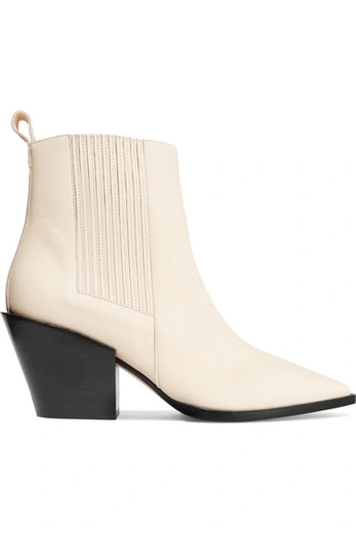 Aeyde Kate Leather Ankle Boots In White