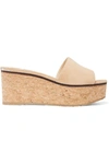 Jimmy Choo Deedee 80 Suede Platform Slides In Neutral