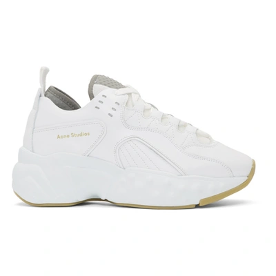 Acne Studios Ssense Exclusive White Nappa Manhattan Trainers In White,grey