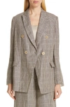 BRUNELLO CUCINELLI PRINCE OF WALES DOUBLE BREASTED JACKET,MF5768481-191