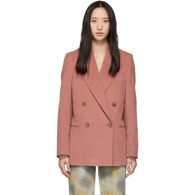 Acne Studios Double-breasted Cotton-blend Corduroy Blazer In Old Pink