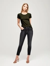 L'agence Cory Short Sleeve Crew Neck Top In Army Green