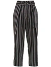 ANDREA MARQUES BELTED STRIPED PANTS