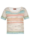 MISSONI KNITTED SHEER T SHIRT,10812334