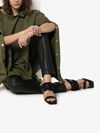 RICK OWENS RICK OWENS BLACK 100 STRAPPY WEDGE MULE LEATHER SANDALS,RP19S6836LNP13439411