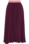 ROKSANDA GATHERED CREPE MIDI SKIRT,3074457345620223518