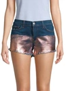 L AGENCE Zoe Perfect-Fit Metallic-Front Shorts