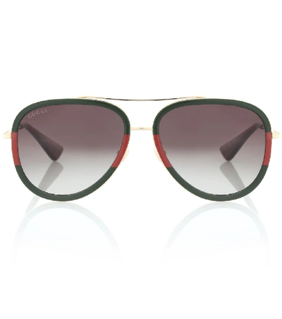 Gucci Women's Brow Bar Aviator Aviator Sunglasses, 57mm In Gold