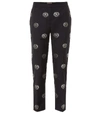 BURBERRY EMBELLISHED MID-RISE WOOL PANTS,P00363830