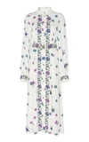 ANDREW GN BELTED FLORAL-PRINT SILK MIDI DRESS,725534