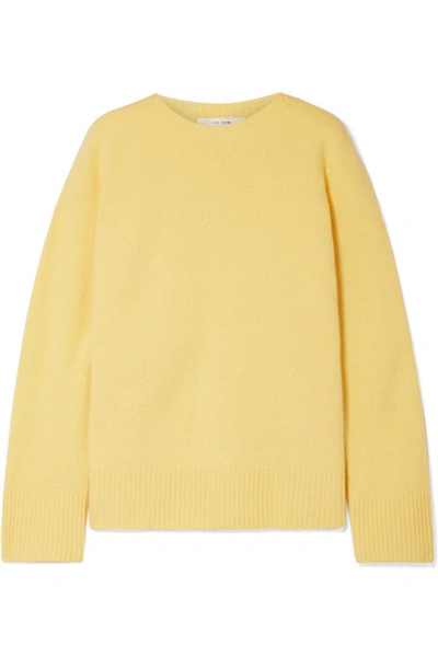 The Row Sibel Oversized Wool And Cashmere-blend Jumper In Pastel Yellow
