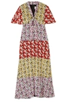 VALENTINO FLORAL-PRINT SILK CREPE DE CHINE MIDI DRESS