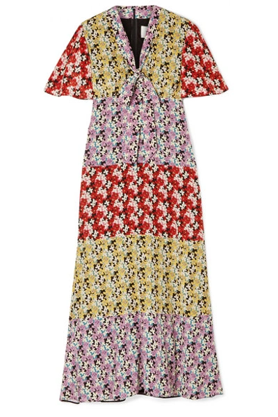 Valentino Floral-print Silk Crepe De Chine Midi Dress In Multi