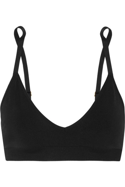 Commando Minimalist Stretch Soft-cup Bra In Black