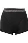 ADAM SELMAN SPORT CRYSTAL-EMBELLISHED STRETCH SHORTS