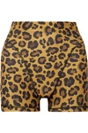 ADAM SELMAN SPORT LEOPARD-PRINT STRETCH SHORTS