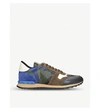 VALENTINO GARAVANI CAMOUFLAGE LEATHER AND SUEDE TRAINERS