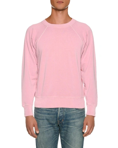 Tom Ford Garment-dyed Loopback Cotton-jersey Sweatshirt In Pink