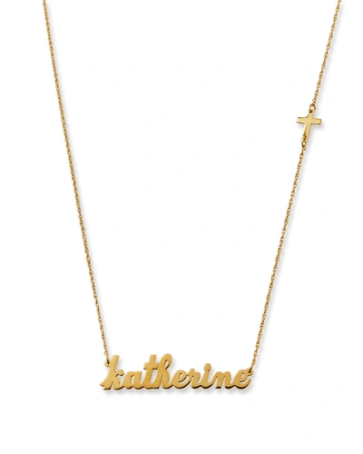 Jennifer Zeuner Abigail Personalized Cross Necklace In Gold