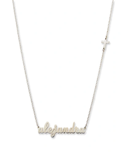 Jennifer Zeuner Abigail Personalized Cross Necklace In Silver